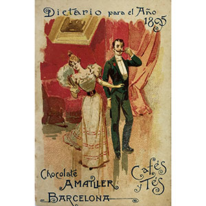 Calendari publicitari Chocolate Amatller any 1895.