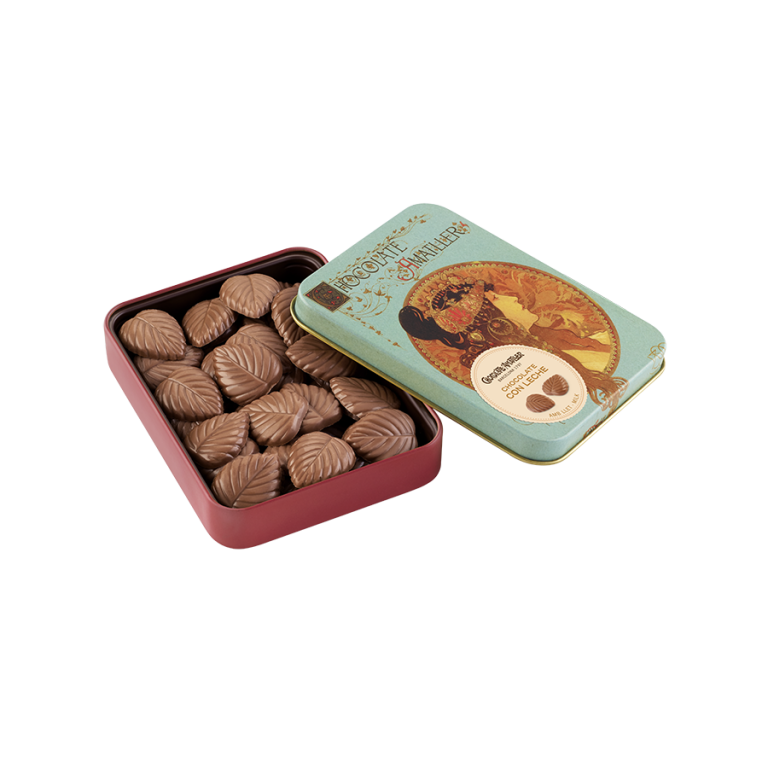 Milk Chocolate leaves tin 60g