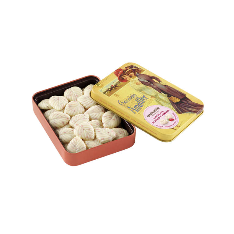 Fulles Xocolata Blanca i Maduixes Llauna 60g