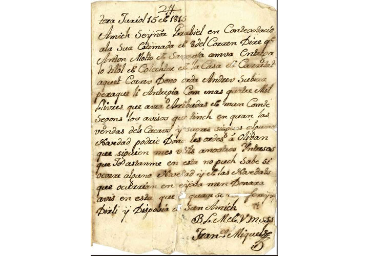 Carta dirigida a Gabriel Amatller