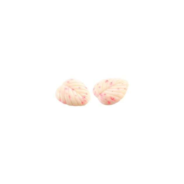White chocolate and strawberry leaves 60g